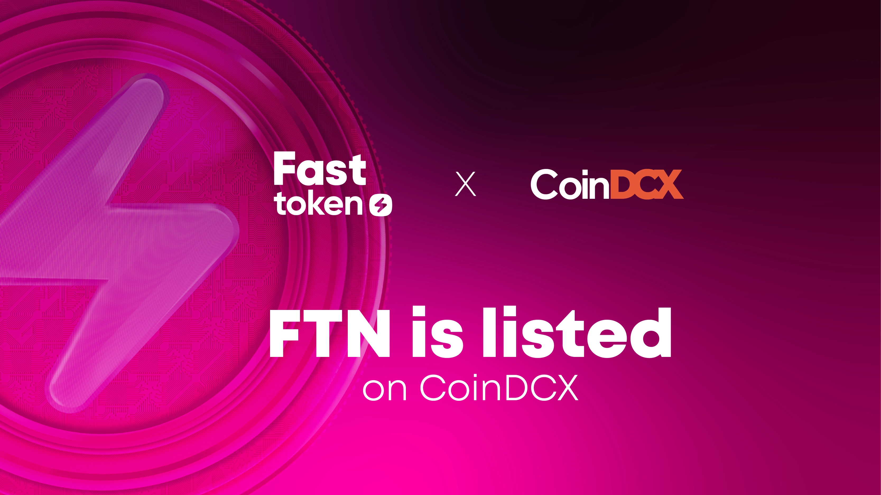 Fasttoken (FTN) désormais coté sur CoinDCX
